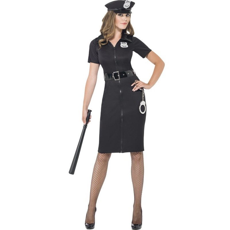 Figure-hugging policewoman costume for women 36-38
