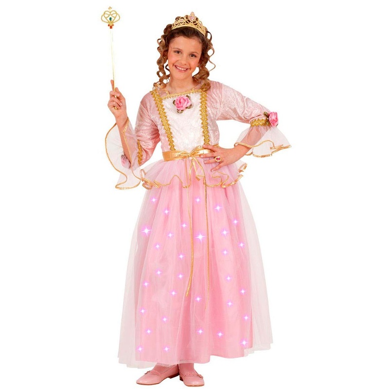 Flashing princess rose magic child costume 128