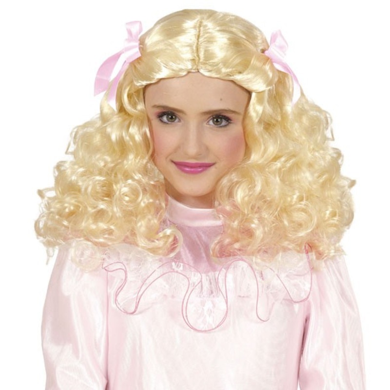 Goldilocks wig with pink bows