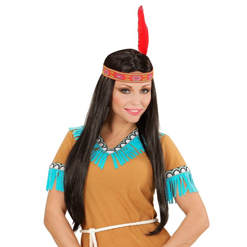 Ayala Indian woman wig with feather