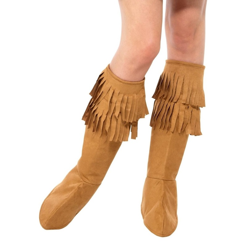 Brown fringed boot tops Maya