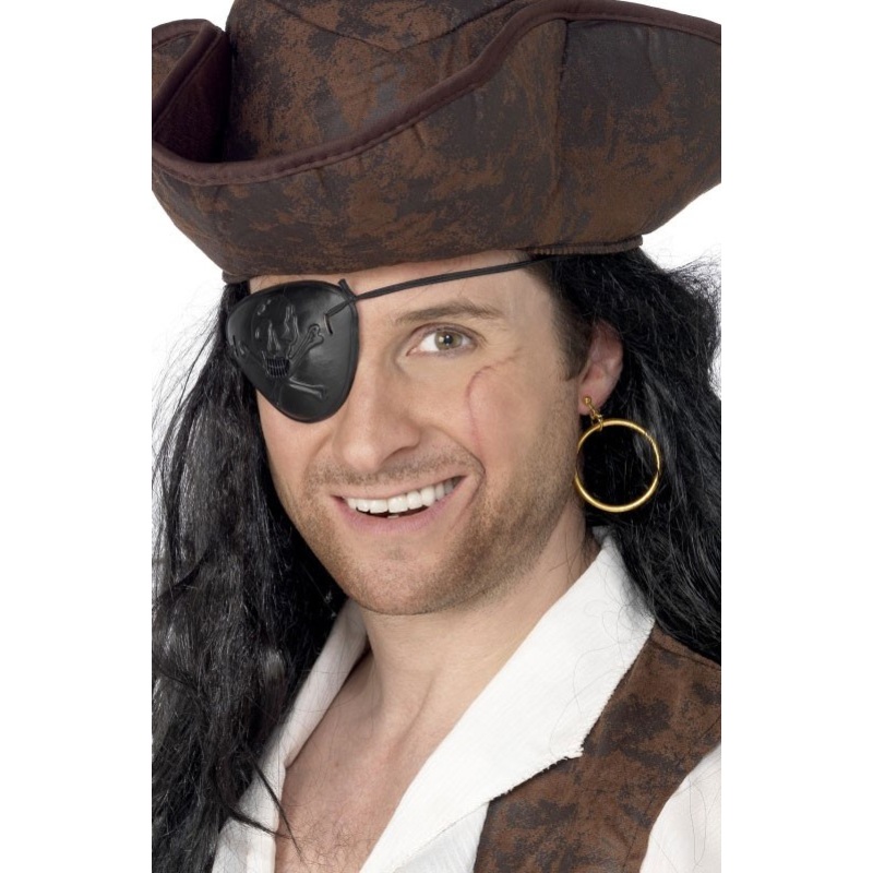 Captain Oneeye pirate eye patch with earring