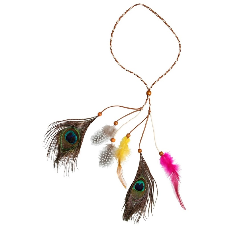 Colorful feather headdress