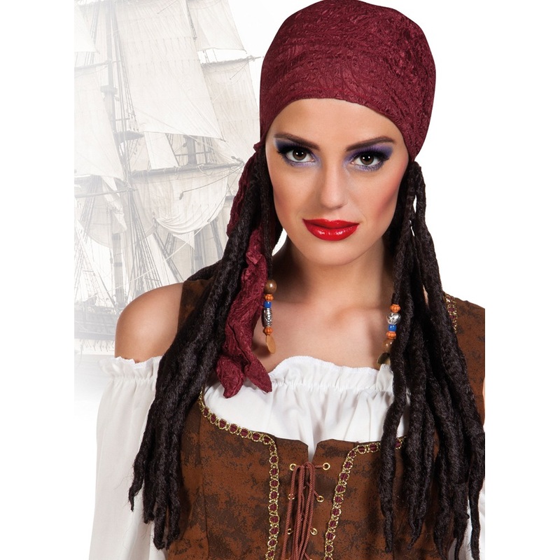 Dreadlocks with headscarf pirate ladies wig