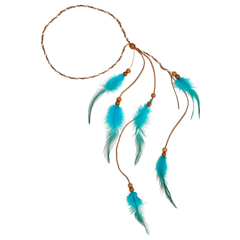Feather headband turquoise