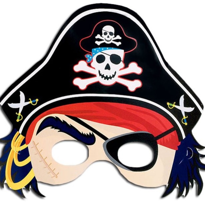 Funny pirate cardboard mask
