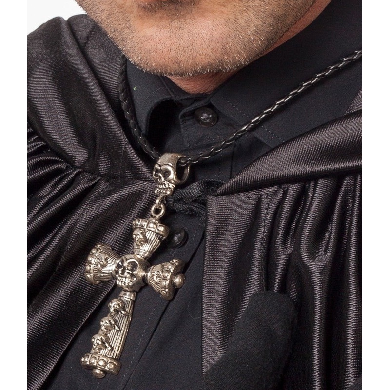 Gothic demon cross necklace