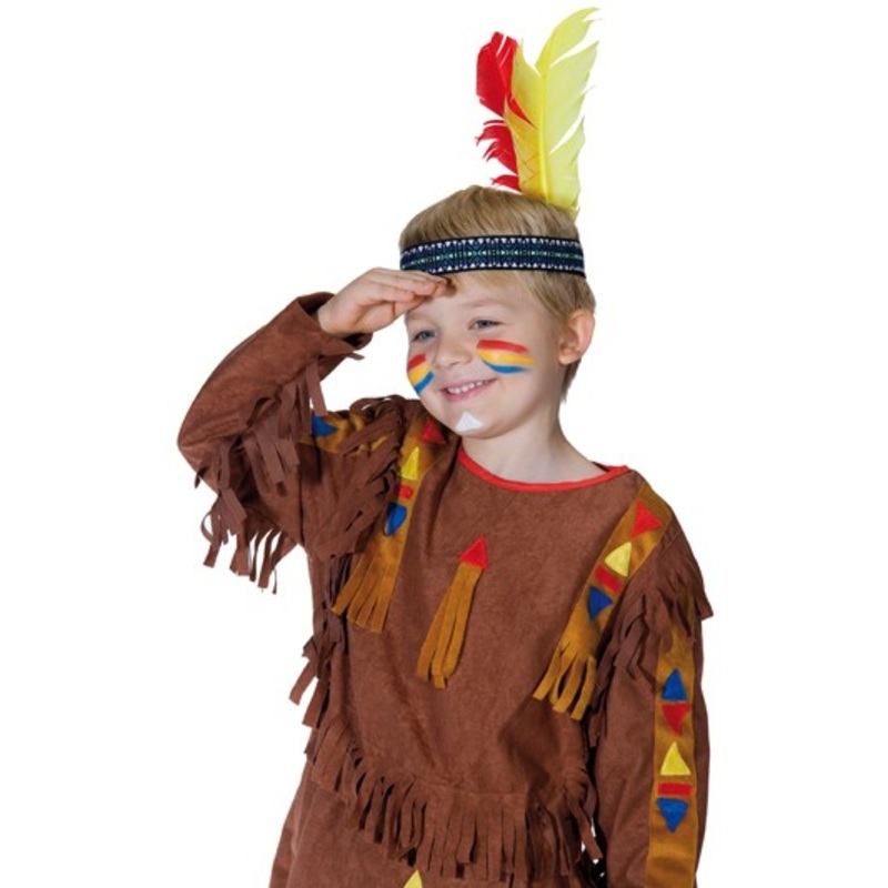 Indian headband red-yellow feather children