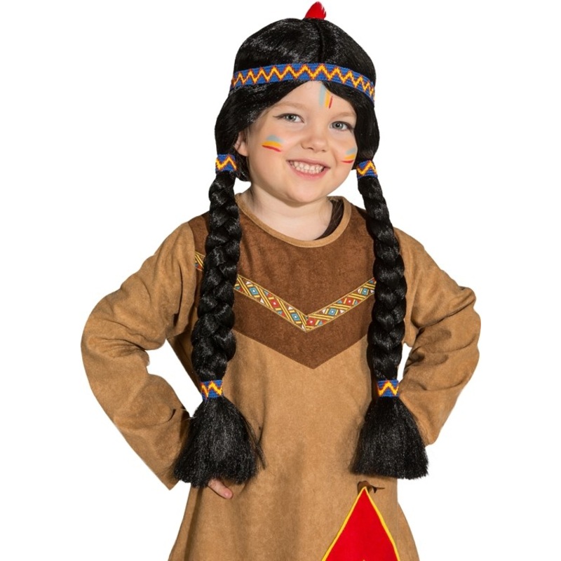 Indian Red Feather Child Wig