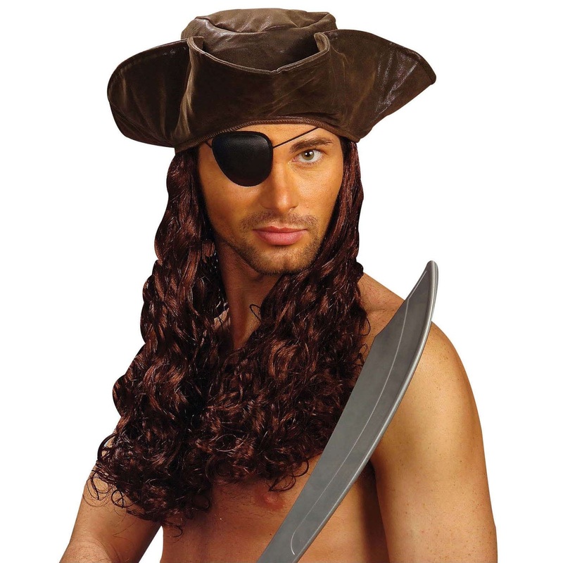 Pirate wig with tricorn hat