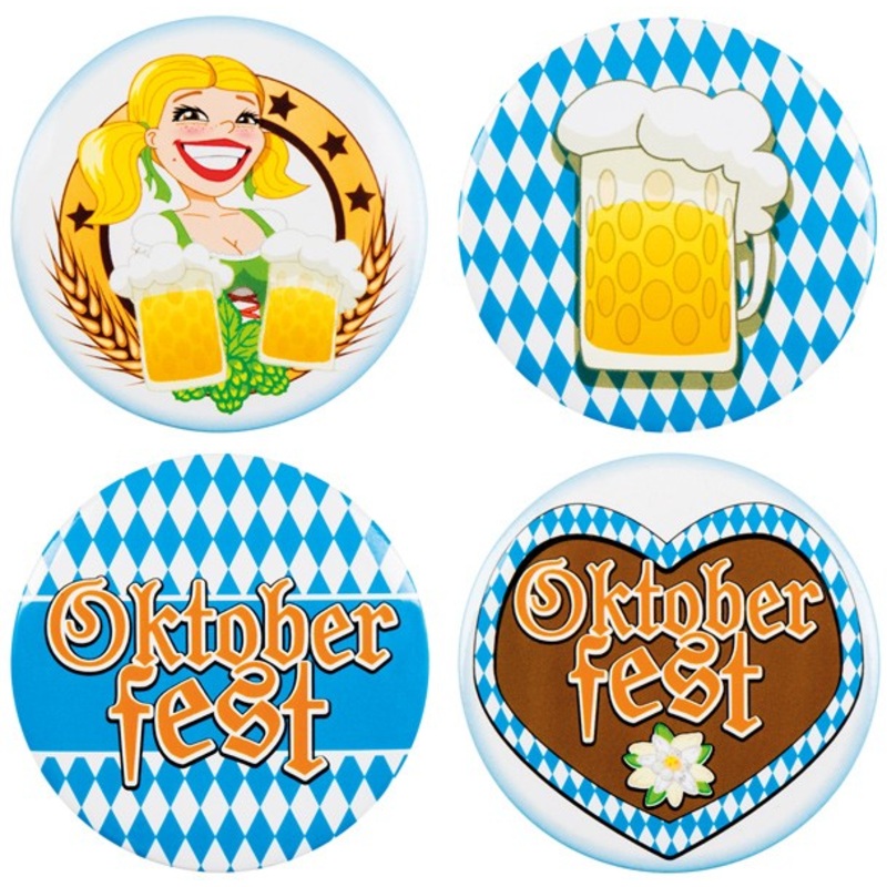 4-piece Bavaria Oktoberfest button set