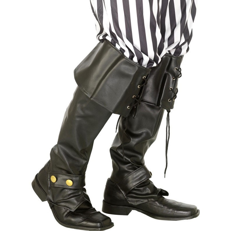 Black pirate boots deluxe