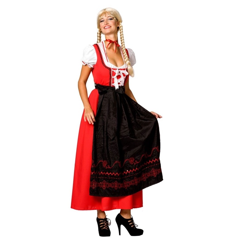 Dirndl costume Agnes red-black 38