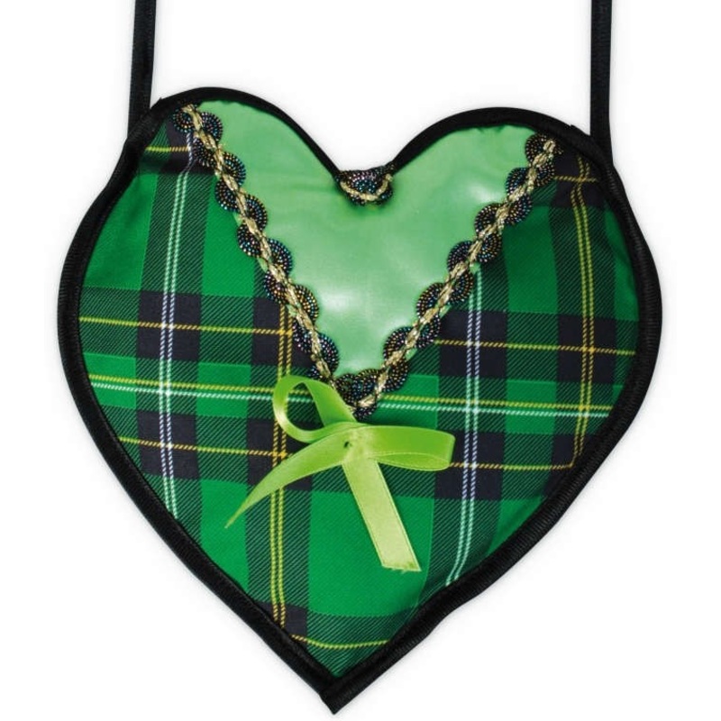 Green heart dirndl bag 20 x 20cm
