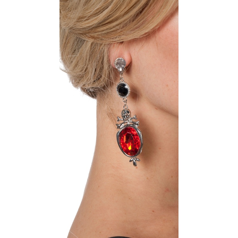 Noble pirate earrings with gemstones