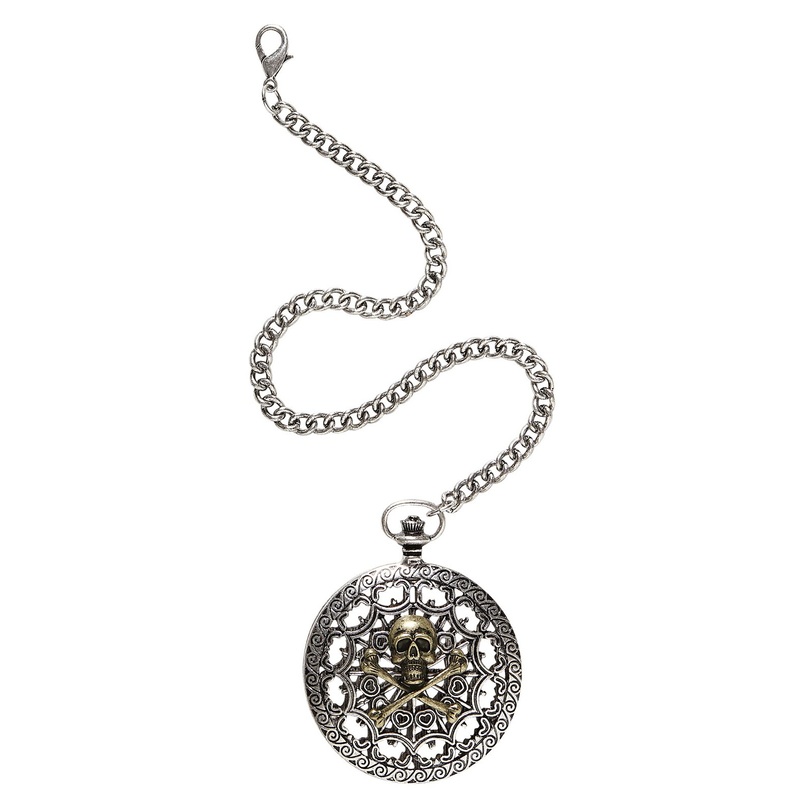 Pirate pocket watch with skull motif