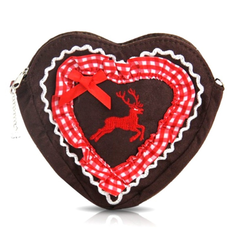 Red Bavarian heart bag
