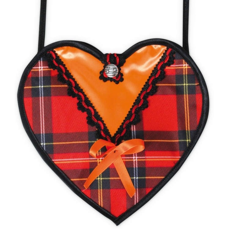 Red heart dirndl bag 20 x 20cm