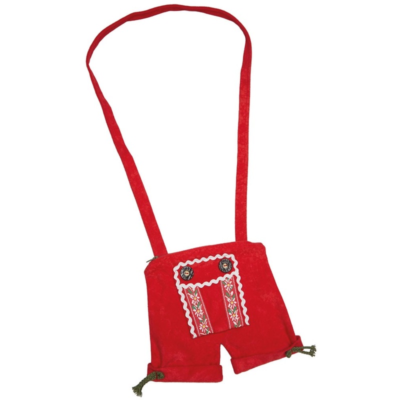 Red lederhosen costume bag