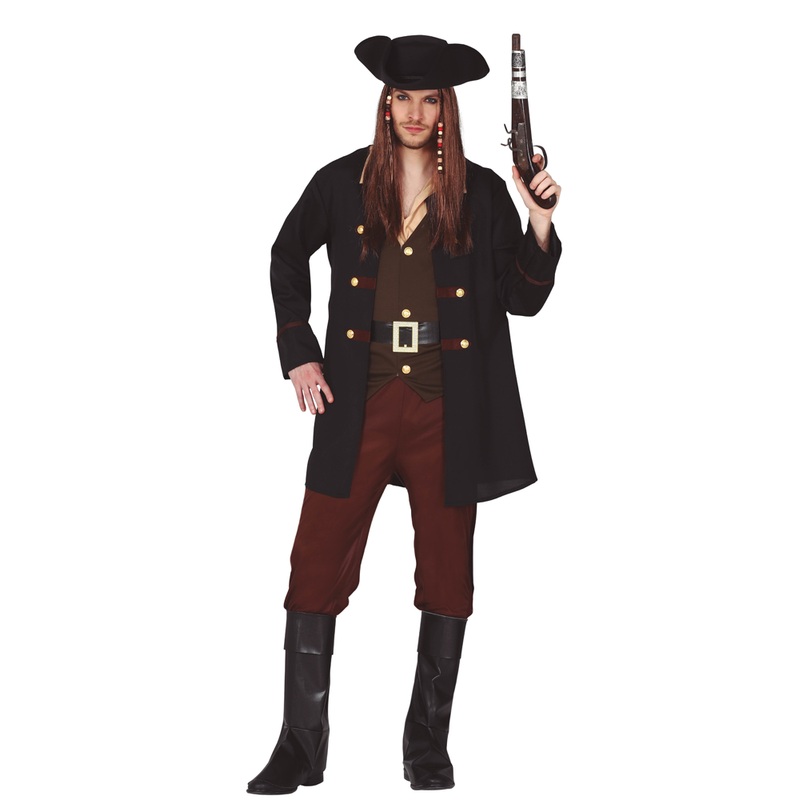 Red roughneck pirate costume for men M