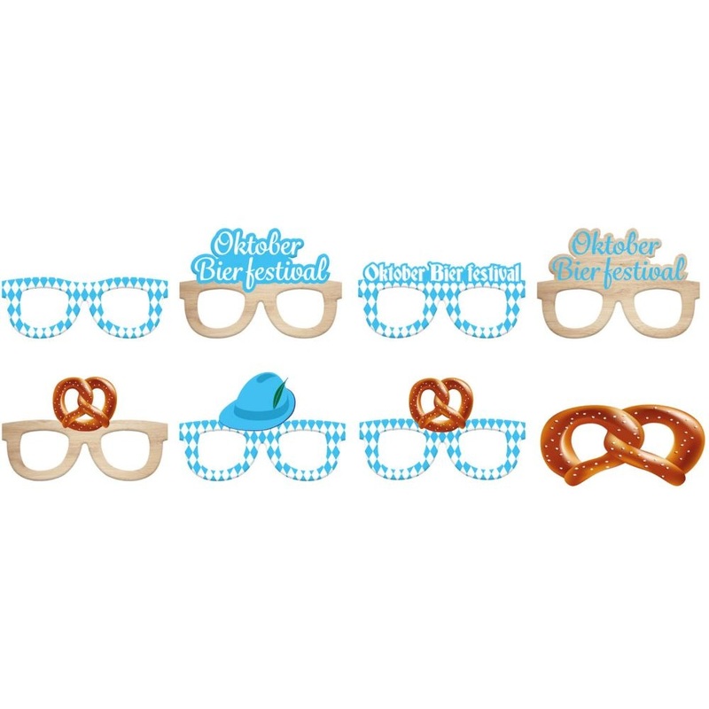 8 Oktoberfest fun glasses made of paper