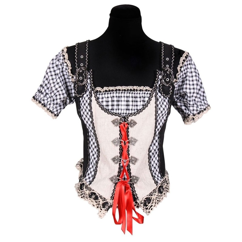 Black and white bodice blouse 36