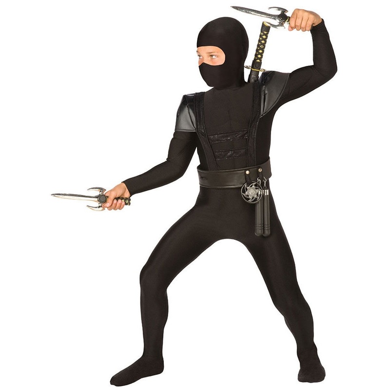 Black ninja warrior costume for children S