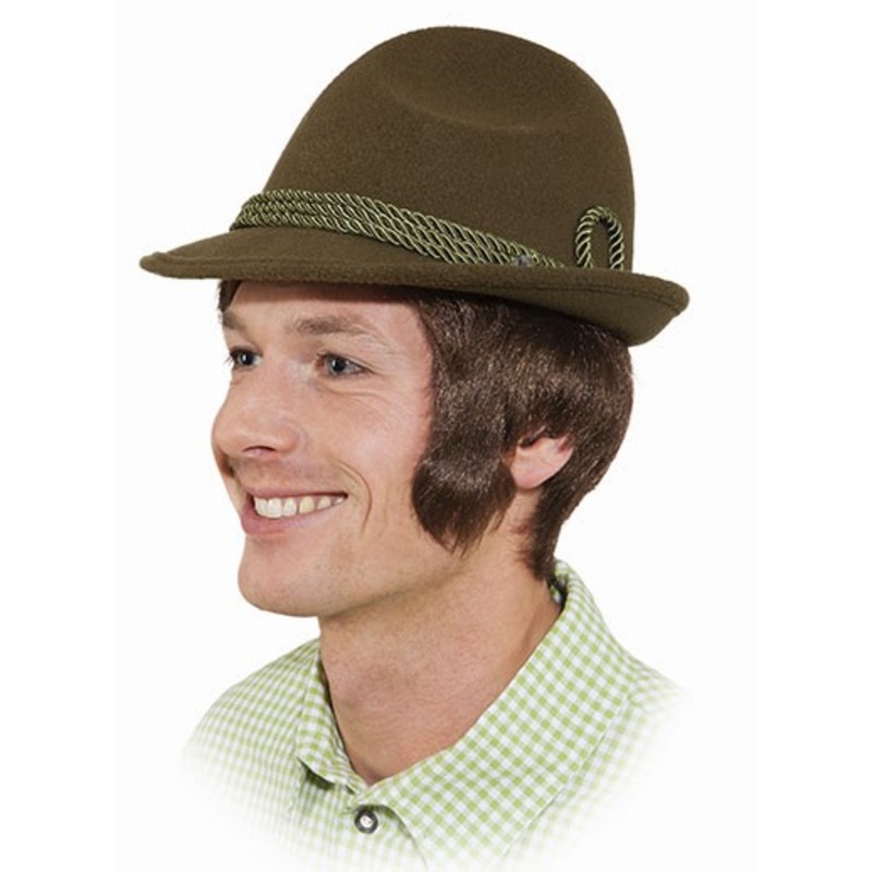 Brown traditional Tyrolean hat