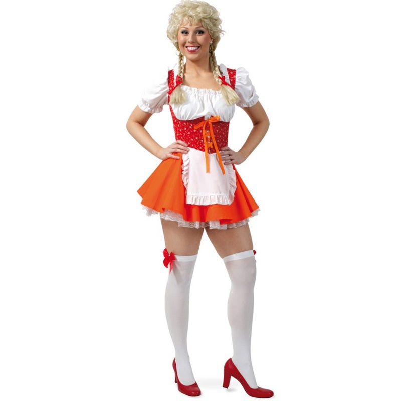 Dirndl Bianca in orange-red 36