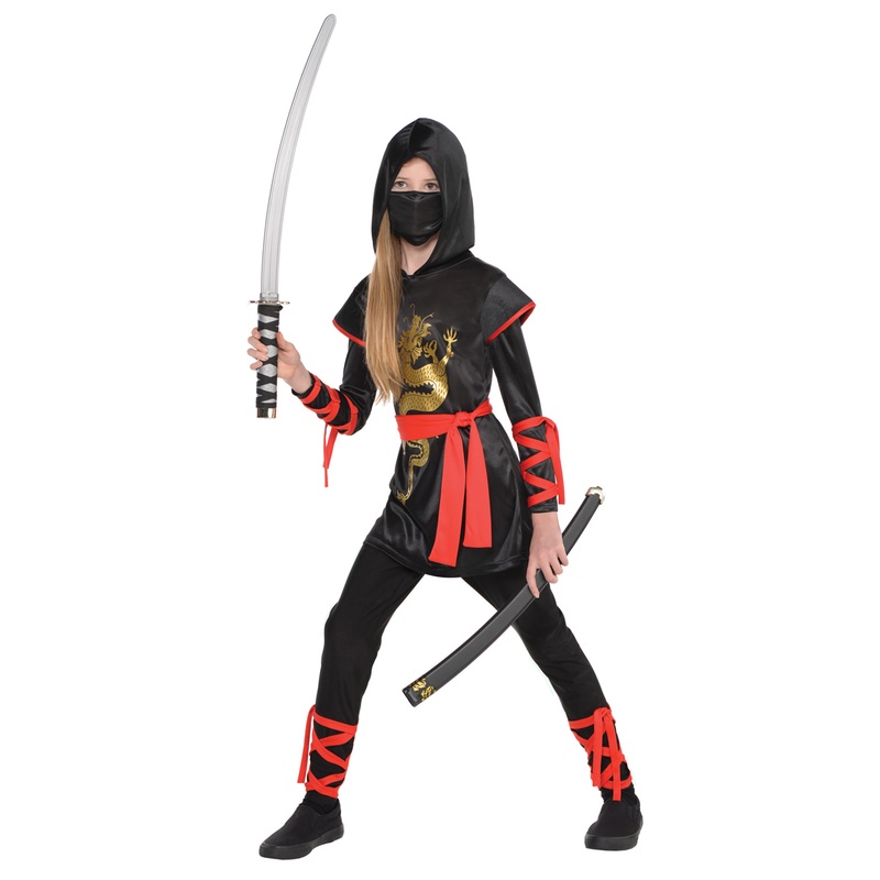 Golden dragon ninja costume for children