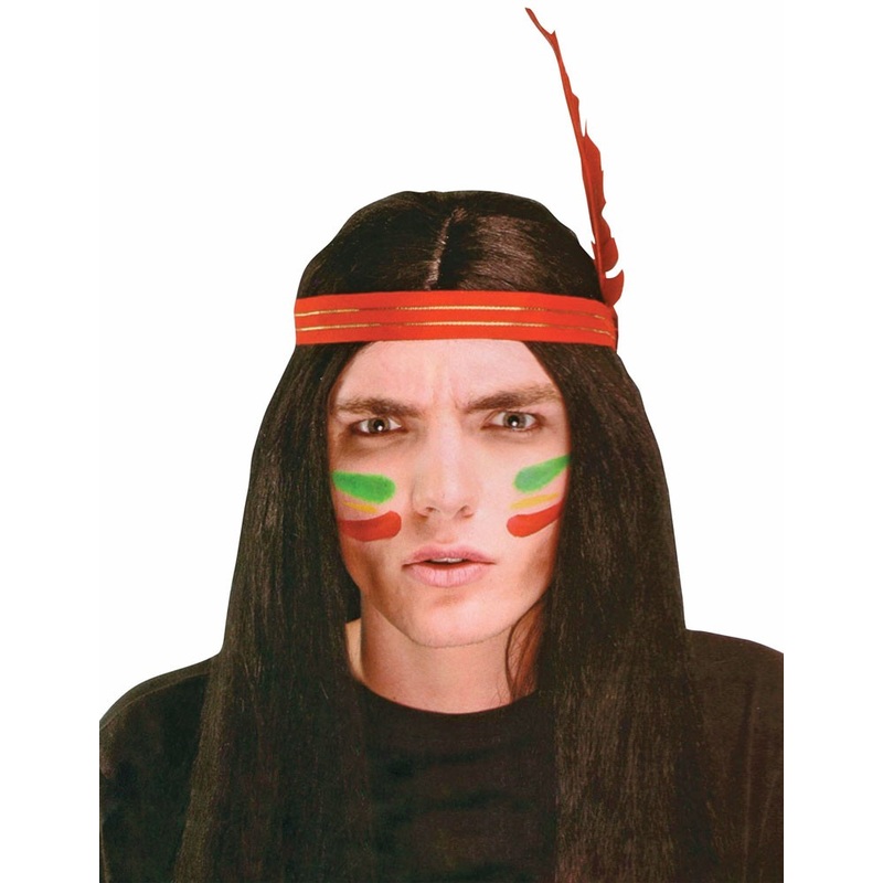 Indian headband wig red