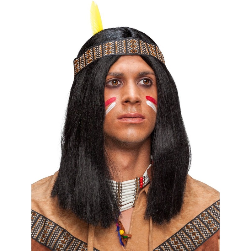 Indian wig with ribbon