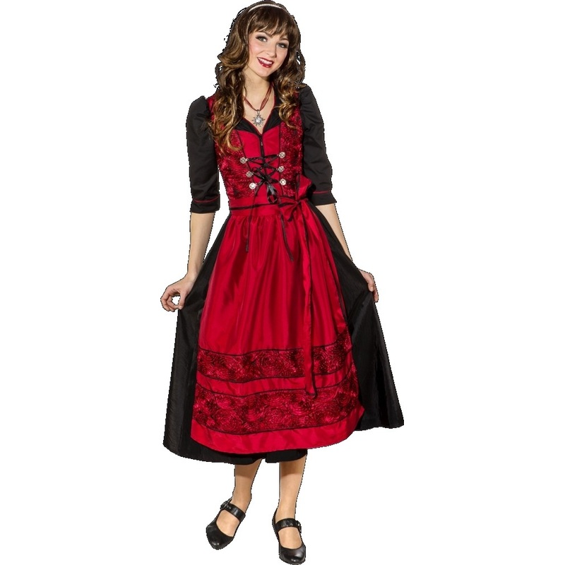 Maxi Dirndl Gabriela in red and black 36