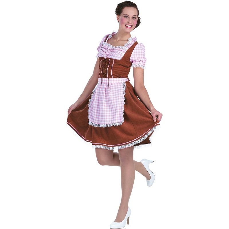 Midi dirndl Camilla in brown-pink 34