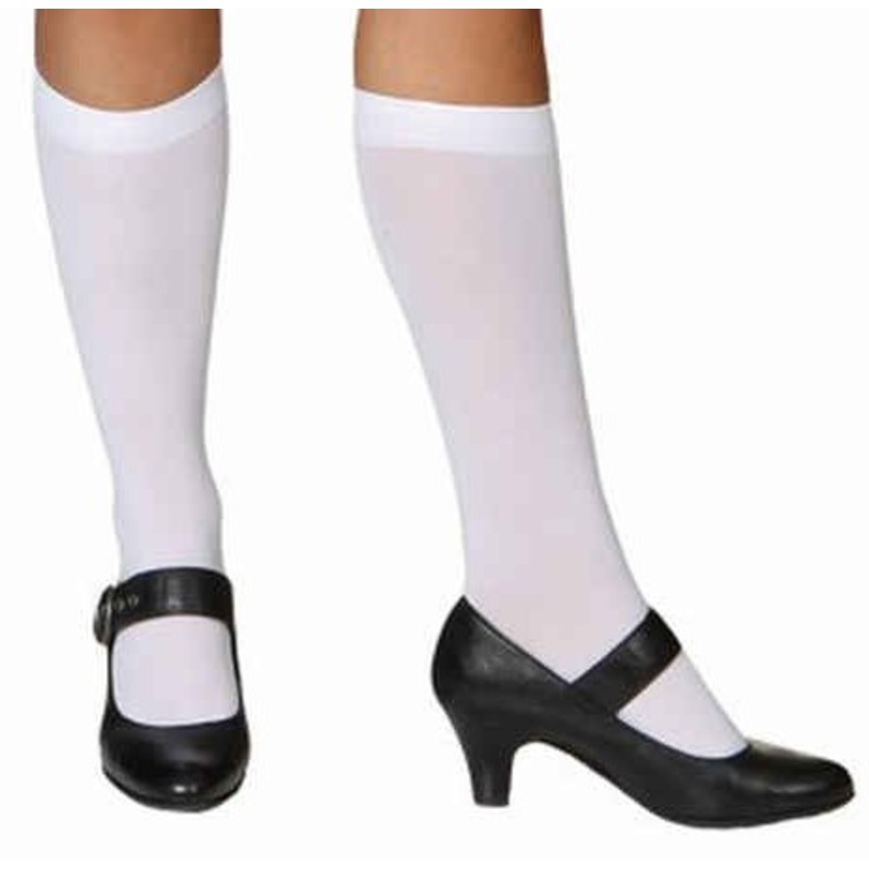White knee socks one size fits all