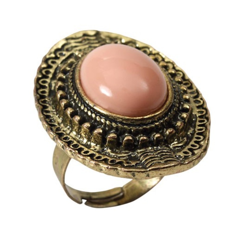 Antique gold ring with pink stone
