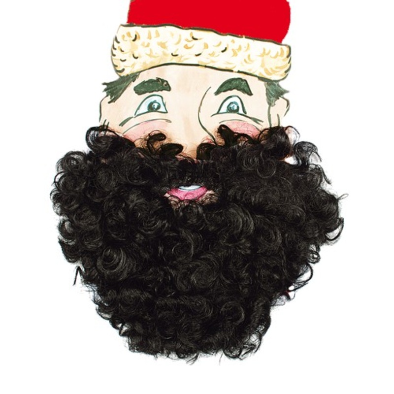 Curly full beard black