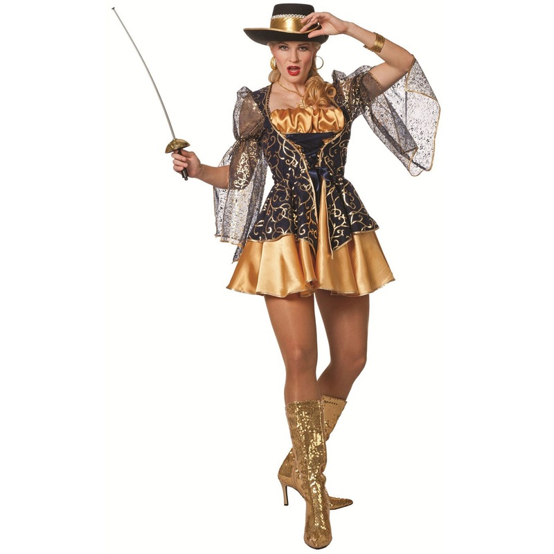 Golden musketeer ladies costume 34