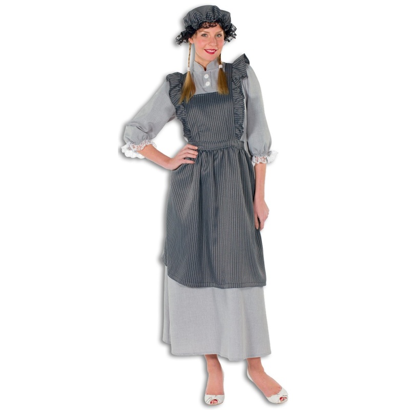 Gray peasant woman in apron with hat 38