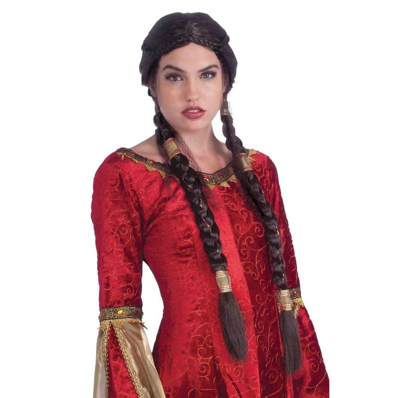 Medieval castle lady plait wig