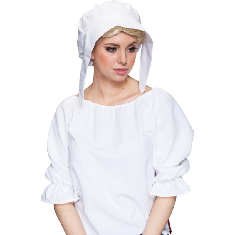 Medieval maid hood white