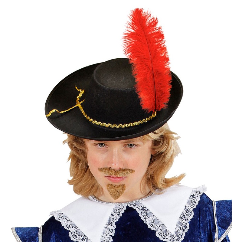 Musketeer children's hat with black feather