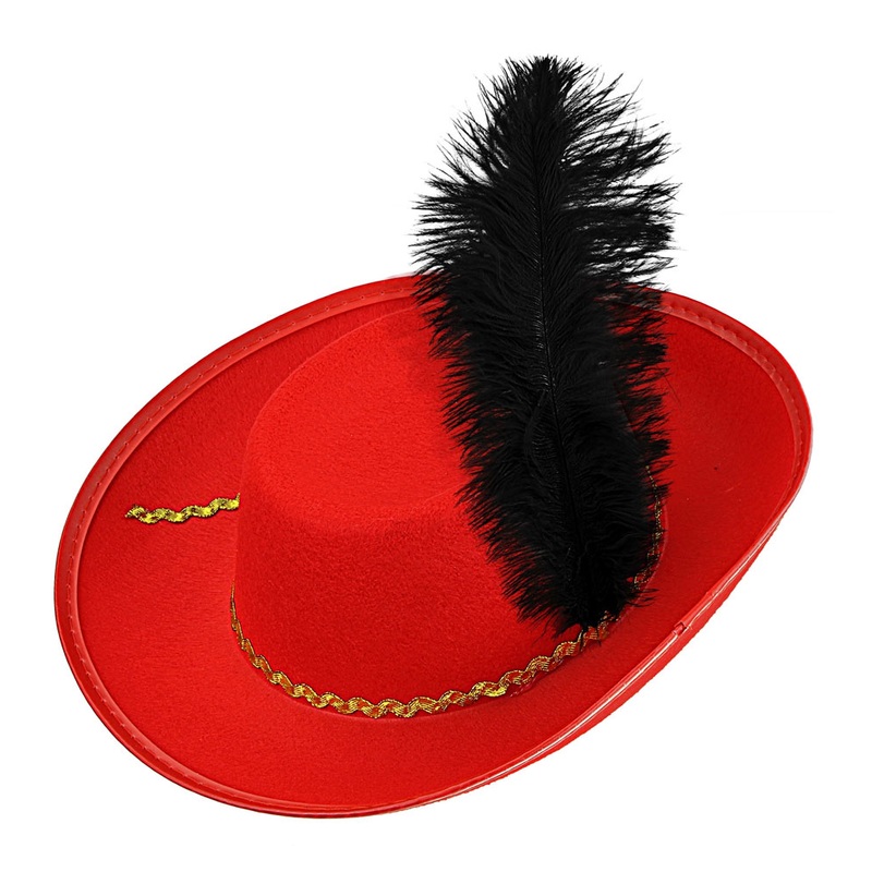 Musketeer children's hat with red feather