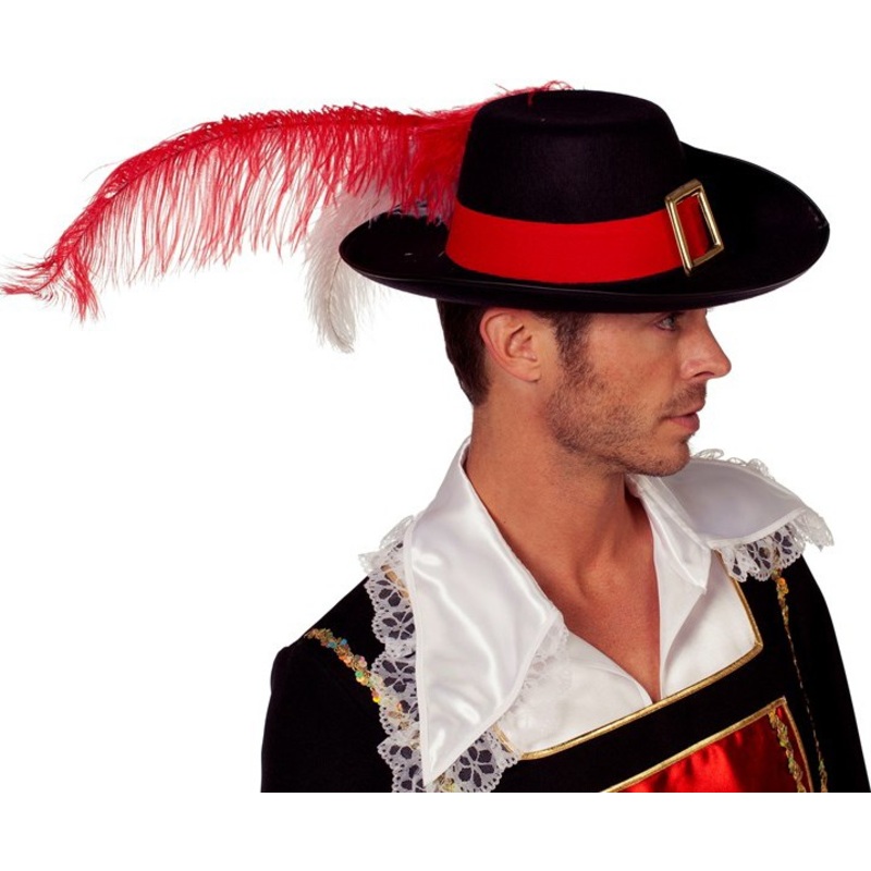 Musketeer Nicolo Hat Black-Red