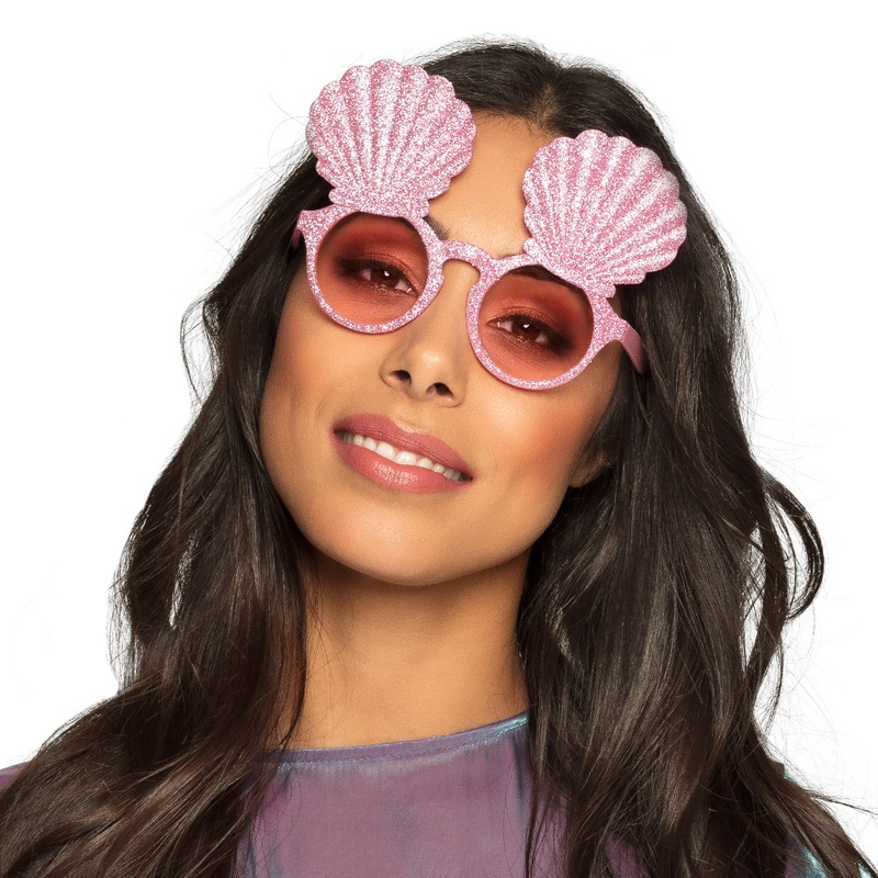 Pink glitter shell glasses