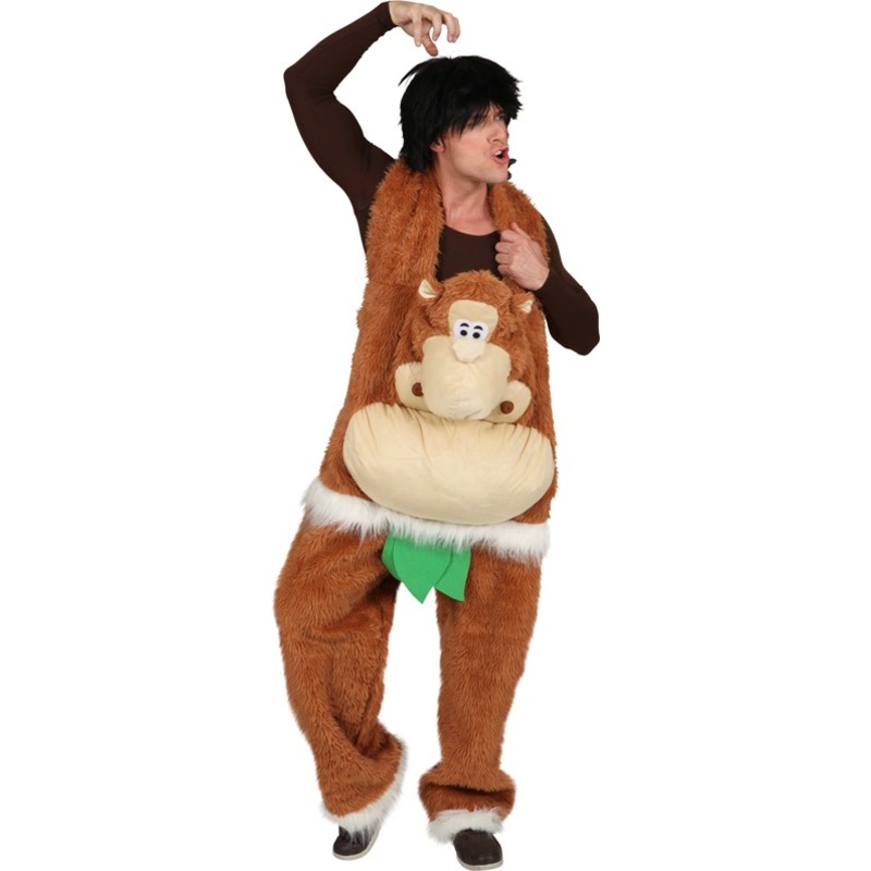 Plush monkey dungarees for men