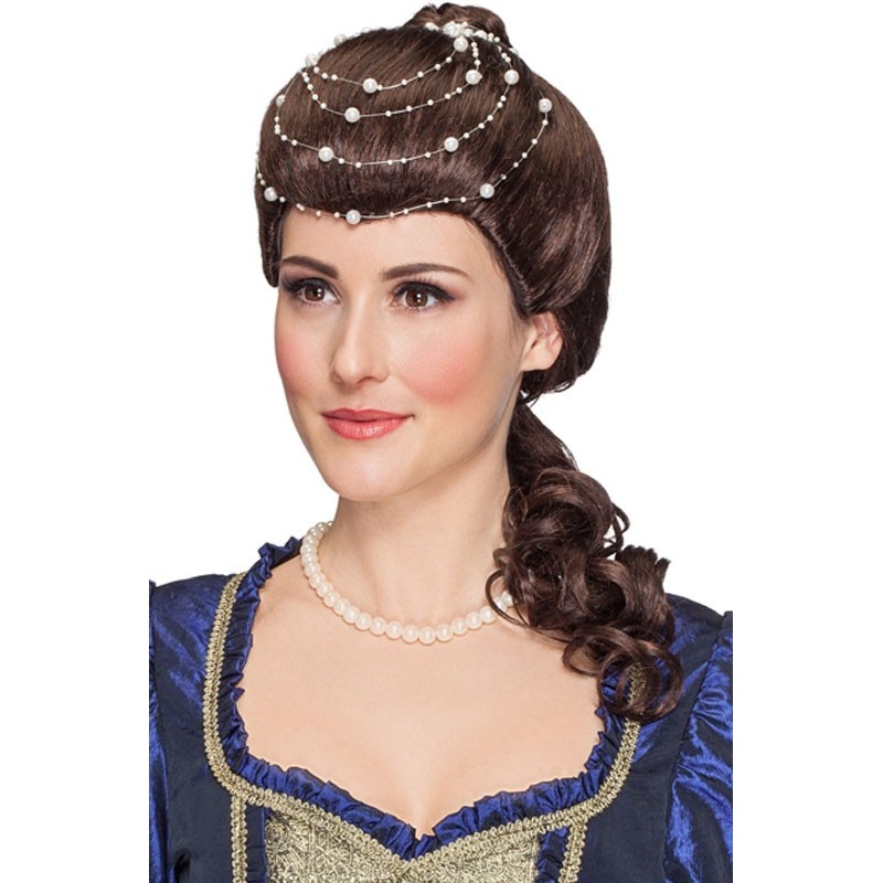 Princesses ladies wig with pearls