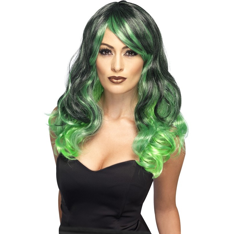 Sirens long hair wig green