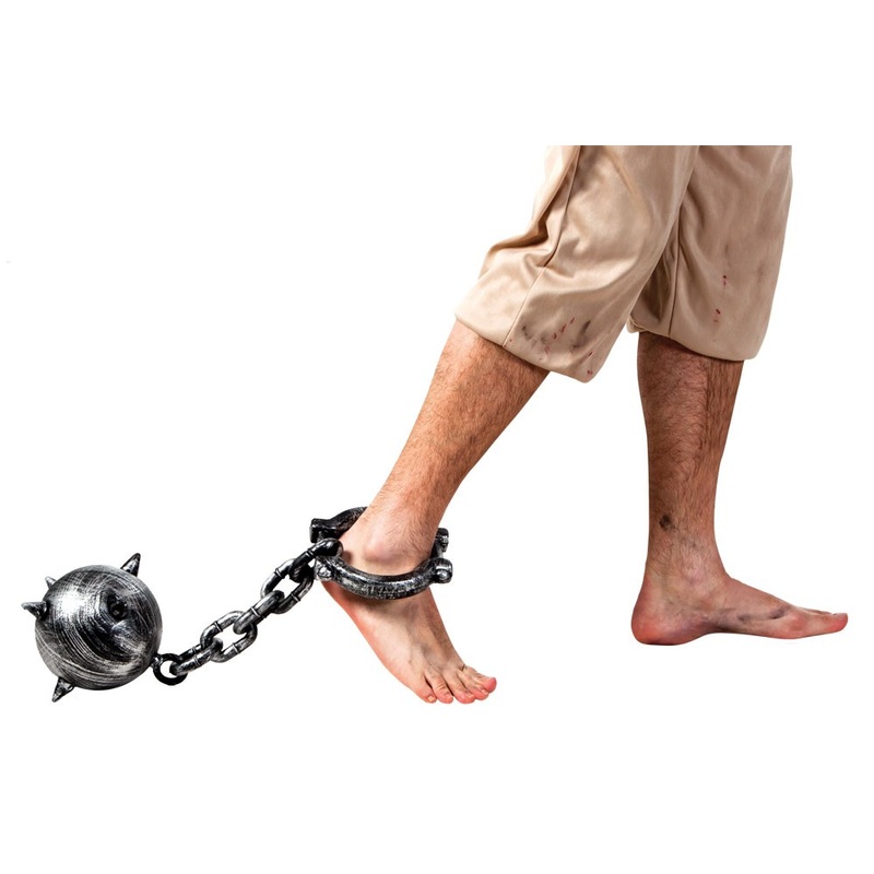 Solid plastic ankle cuffs with ball 55cm