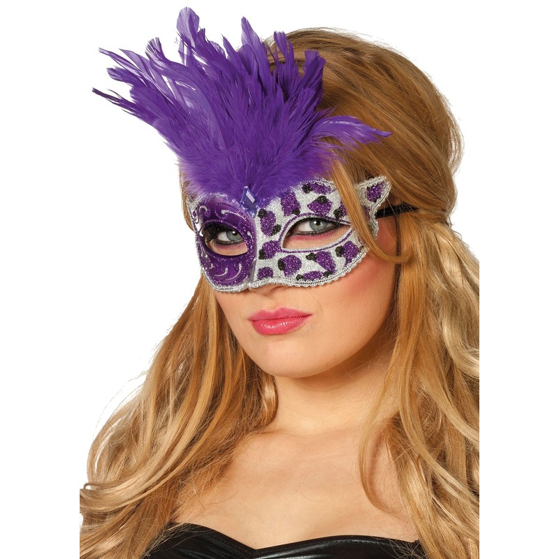 Stylish Venetian mask Violet cat design
